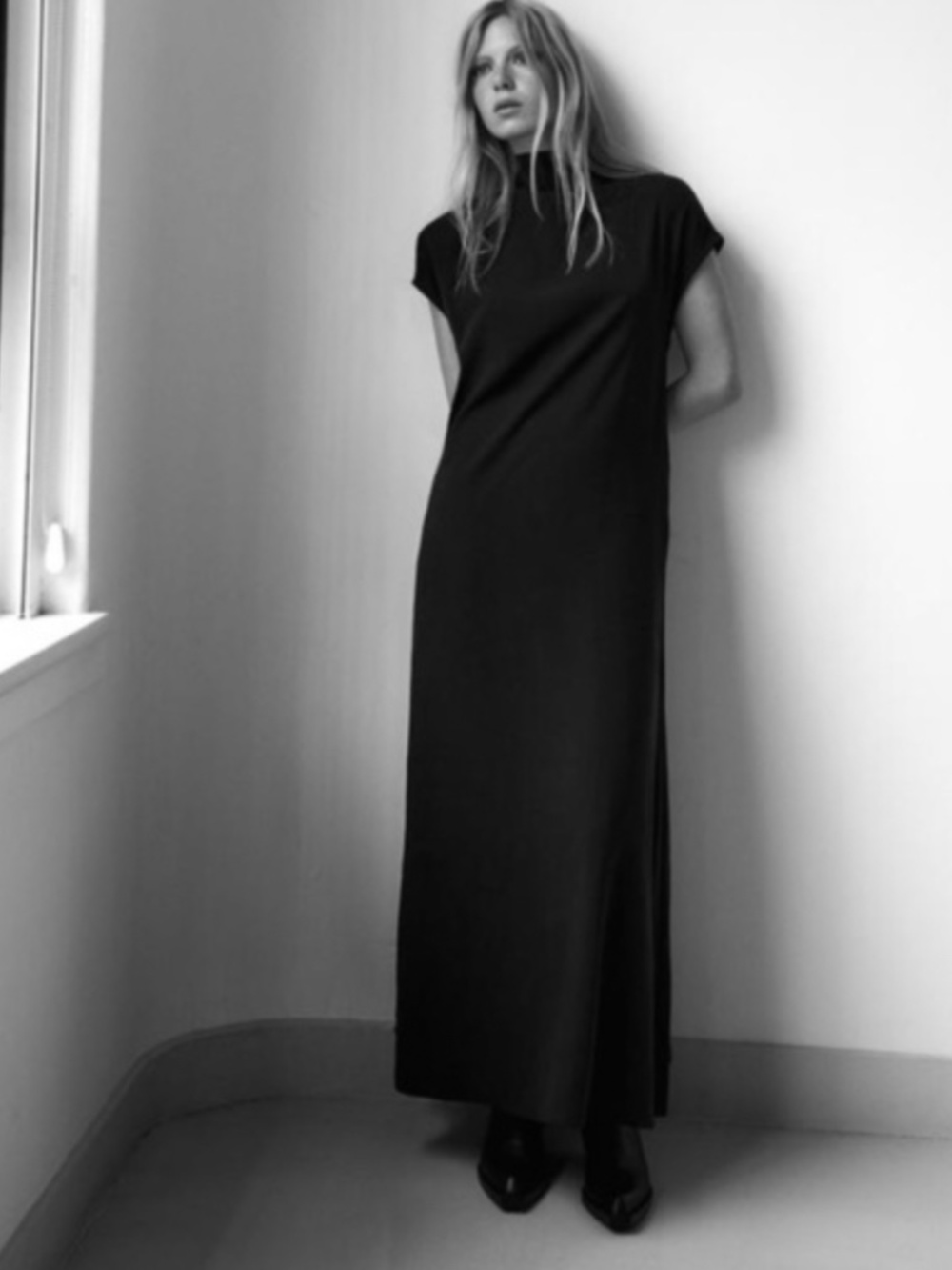 ZARA Flowy Voluminous Maxi Dress - Black - Sz XL